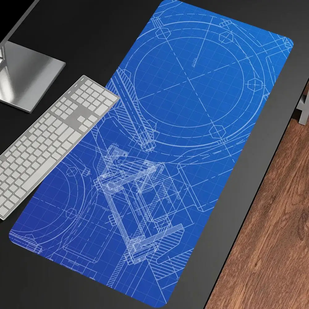 Mechanical Drawing Mouse Pad Gaming Accessory Large HD Mousepad XXL MousePad Natural Rubber Carpet Non-Slip Table Mat Office Rug
