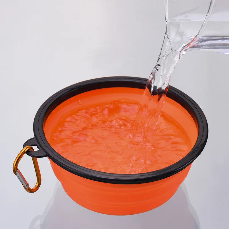 Durable TPR Portable Pet Food Bowl for Cats And Dogs Silicone Collapsible Travel Outdoor Water Food Bowl for Pets