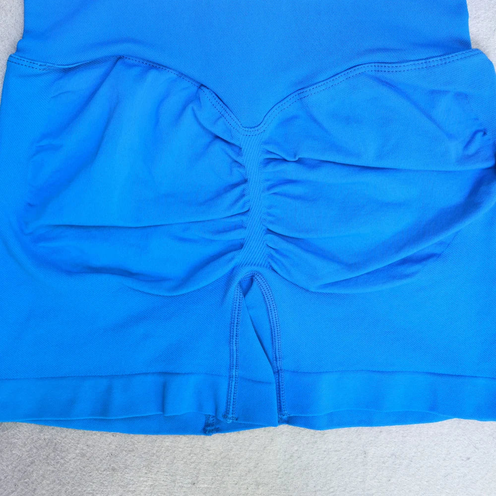 Long Sleeve One Piece Set Women Clothes Backless Gym Set Seamless Yoga Set Bodysuit Workout Shorts Romper Jumpsuit Sportswear