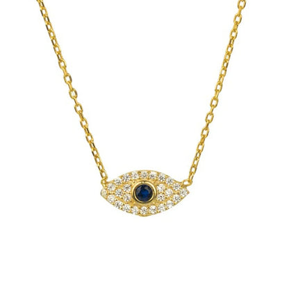 YooFaning 925 Sterling Silver Gold Chain Crystal Zirconia Evil Eye Necklace Diamond Anniversary Gift Wedding Girl Huggie Jewelry