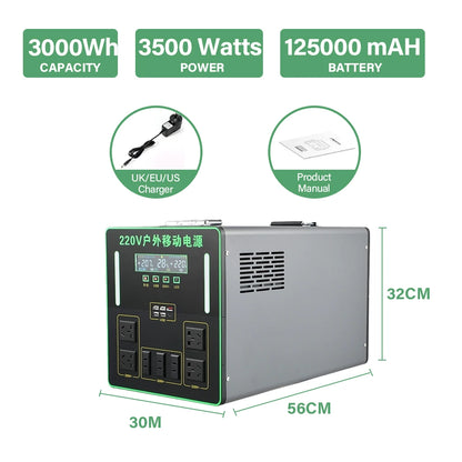 6000W Portable Power Station For Outdoor Camping And Home 5500WH Lifepo4 Battery Solar Generator Emergency Supply