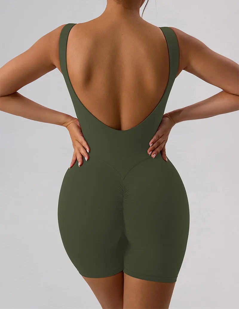 GACVGA Yoga Tracksuit Playsuit One Piece Sexy Fitness Rompers Workout Clothes Women Gym Sport Buttock Active Jumpsuit