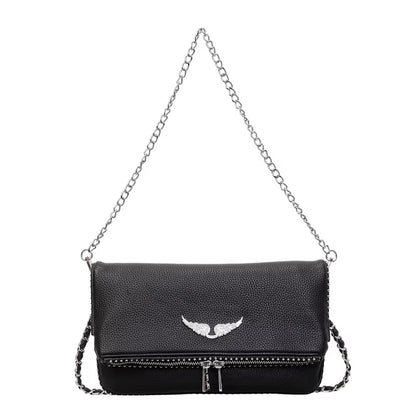 Fashionable Retro Ladies Chain-Shoulder Square Bag Luxury Textured Crossbody Shoulder Bag Women Handbags and Purses Underarm Bag