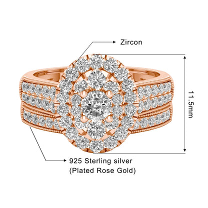 Luxury Fancy Engagement Moissanite Rings 2 Piece Solid Sterling Silver 925 Wedding Jewelry For Woman Diamond Girl Gift Certified