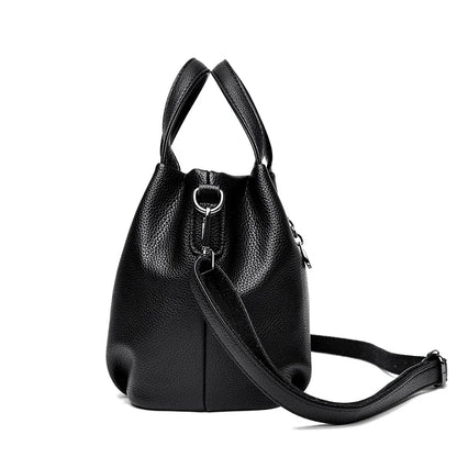 Genuine Soft PU Leather Handbags for Women Vintage Shoulder Tote Bag Luxury Designer Ladies Large Capacity Purse Bags Sac A Main
