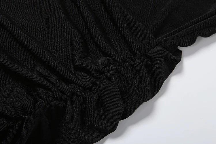 Weird Puss Halter Turtleneck Dress Women Velvet Ruched Patchwork Tassel Hem Elegant Sexy Backless Valentine's Day Party Bodycon