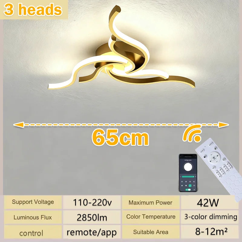 LED Ceiling Lights 110V 220V Remote Dimming  APP Modern 3 Colors Lamp  for Dining Room, Living Room Bedroom