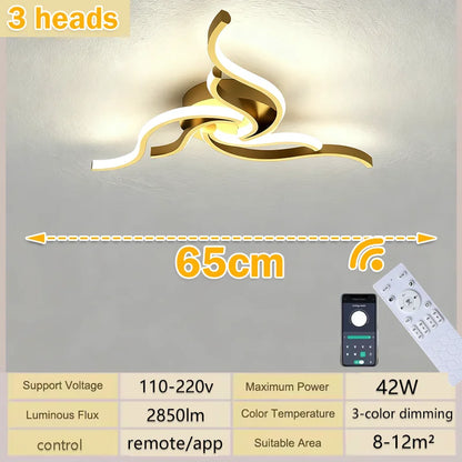 LED Ceiling Lights 110V 220V Remote Dimming  APP Modern 3 Colors Lamp  for Dining Room, Living Room Bedroom