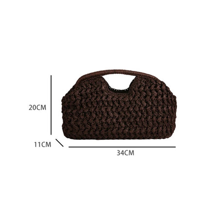 New Summer Beach Bag for Women Clutch Bag Luxury Designer Straw Bags Tote Handbag Fashion Woven Rattan Female Travel Purse