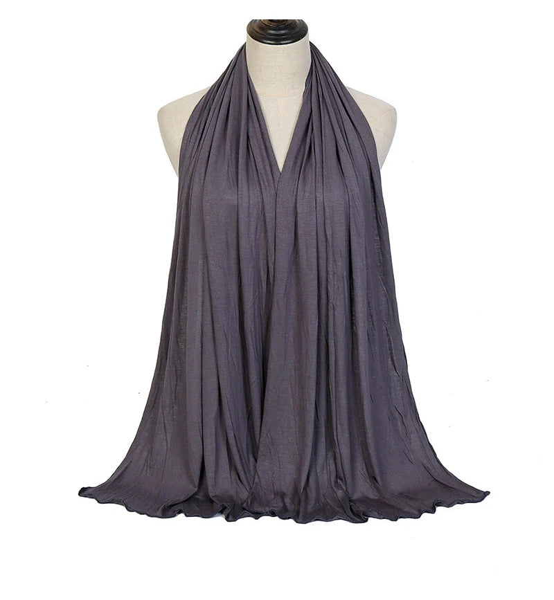 Ramadan Modal Cotton Jersey Hijabs For Woman Long Muslim Shawl Plain Soft Turban Niqab Head Wraps Scarf Women Hijab