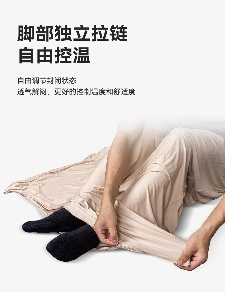 HIKEMAN Ultralight Portable Camping Sleeping Bag Liner Elastic Envelope Style for Adults Outdoor Hiking Washable Hotel Use