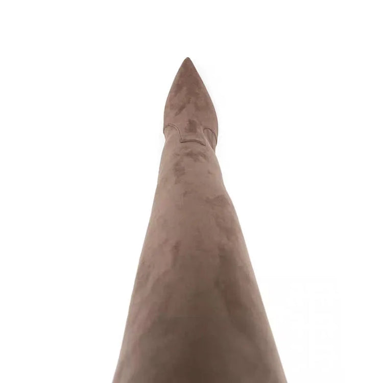 Arden Furtado brown over the knee boots for women stiletto heel fashion Pointed toe Super high boots for Sexy  skinny legs