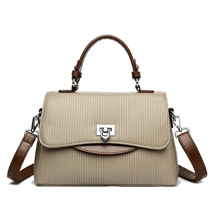Luxury Large Capacity Multilayer Shoulder Messenger Bag High Quality Leather Handbag Women Designer Crossbody Sac Female Tote