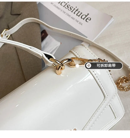 Light Luxury Burgundy Handbags for Women Trendy Versatile Buckle Flip Shoulder Bags Female Casual Commuting Chain Crossbody Bag