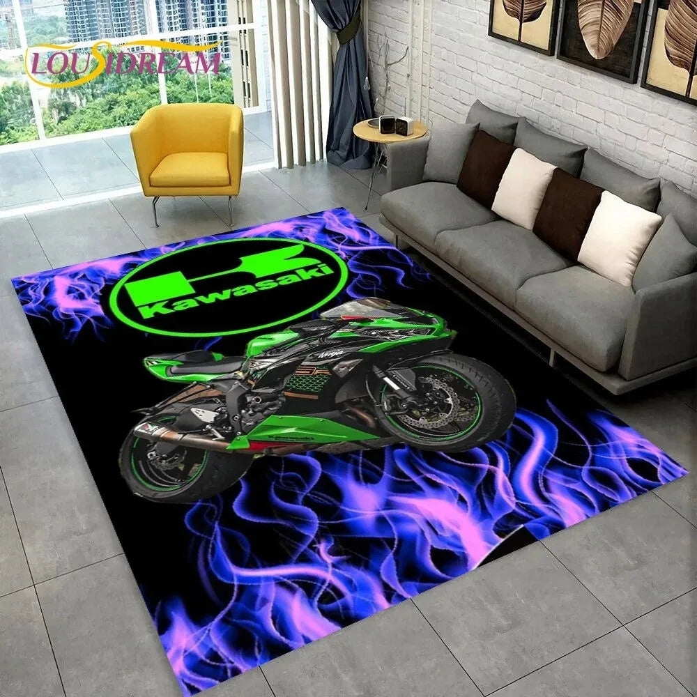 2026 New Kawasaki Printed Carpet Kawasaki Anti-slip Floor Rug for Hallway Carpet Living Room Bedroom Kitchen Foot Home Decors