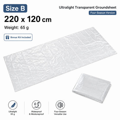 Four Season Ultralight Transparent Tent Groundsheet Waterproof Moisture Proof Camping Footprint Foldable Reusable Outdoor Tarp