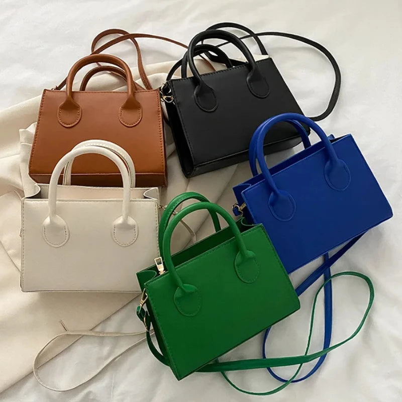 Minimalist Black Small Square Bag All-Match Top Handle Purse Classic Shoulder Bag for Work Women Handbags Crossbody Bags Purse
