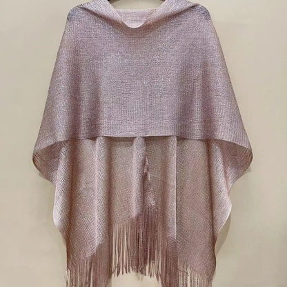 Summer Sun Protection Scarf Gold Silver Tassels Wedding Scarf Elegant Temperament Dresses Shawls for Women
