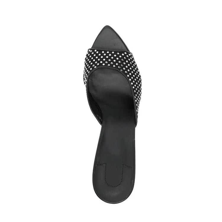 Summer New Women's Pointed Open Toothed Slim Fit High-heeled Slippers, Outdoor Sexy Sandals, Fashionable High-heeled Slippers