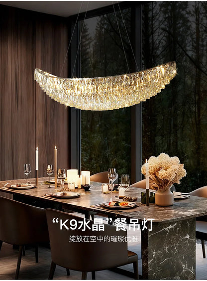 Luxury Crystal Modern Ceiling Chandeliers Dining Table Light Lustre Led Ceiling Lights Home Decor Suspension Chandelier Żyrandol