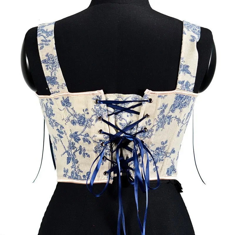 Lolita Tanks Corset Sexy Slimming Bandage Shapewear Women Evening Party Elegant Retro Bustier Top Streetwear Woman Clothes