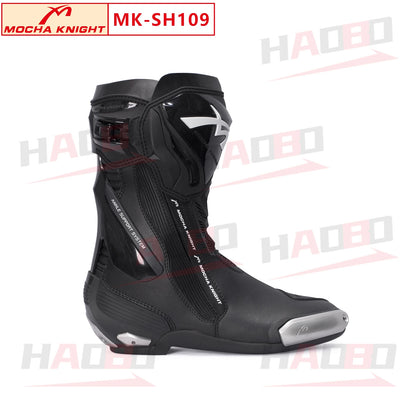 BENKIA SH109 Mocha Motorcycle Boots CE Certification Professional Track Riding Botas Men Women Anti Slip Waterproof Boots