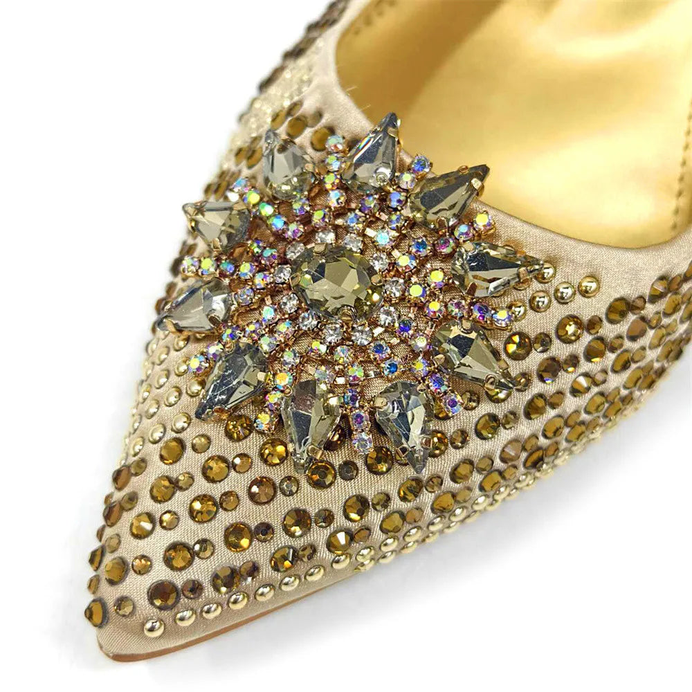 Italian Design Evening Shoes And Bag Paired With Handmade Petal Clutches Pointed Toe High-Heel Shoes For Women Party Shoes
