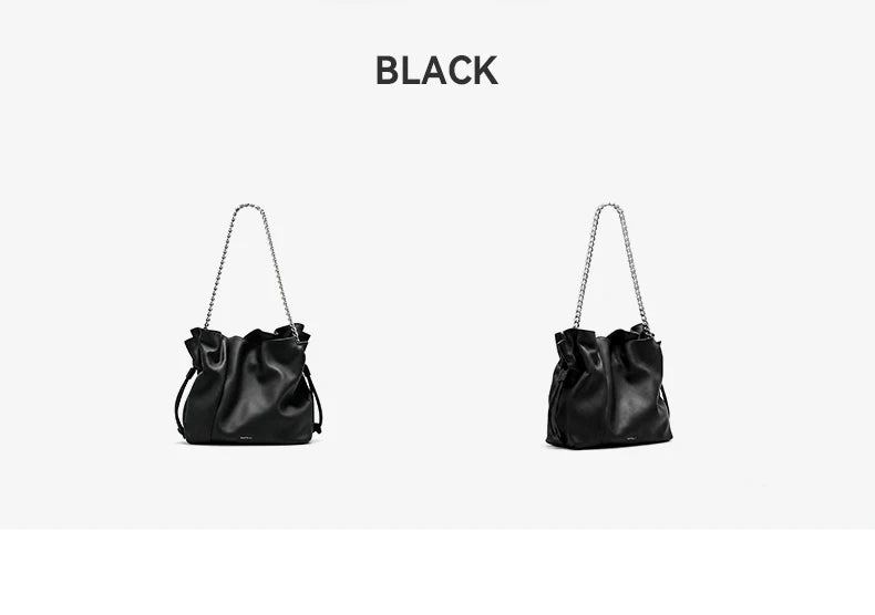 BAFELLI 2026 NEW WOMEN'S BAG LEATHER CASUAL BUCKET HANDBAGS FOR FEMALE TREND FASHION SHOPPER PURSE LUXURY BRAND SHOULDER