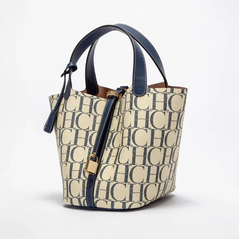CH Large Capacity Commuter Travel Handbag Luxury Brand Fashion Texture Letter Printed Women's Shoulder Bag