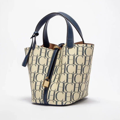 CH Large Capacity Commuter Travel Handbag Luxury Brand Fashion Texture Letter Printed Women's Shoulder Bag