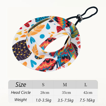 Summer Cat Dog Sunscreen Hat with Printed Checkered Pet Fisherman Hat Suitable for Cats Small Medium-sized Dogs Outdoor Supplies