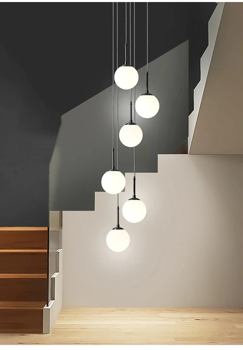 LED Glass Ball Pendant Lamp Chandelier Lights Home Indoor Kitchen Island Restaurant Bar Table Decor Hanging Suspension