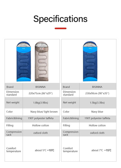 BISINNA Camping Sleeping Bag Ultralight Waterproof Winter Warm Envelope Backpacking Sleeping Bags for Outdoor Traveling Hiking