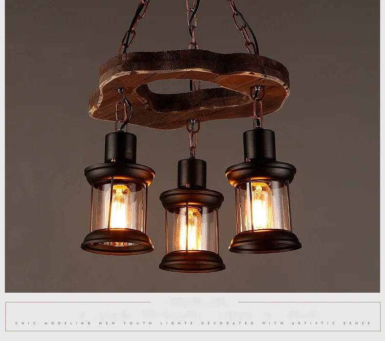 Classical Industrial Iron LED Wheel Pendant lights Metallic lustre Hanging Lamps Bar decoration Suspend Lamps Cafe Pendend Lamps