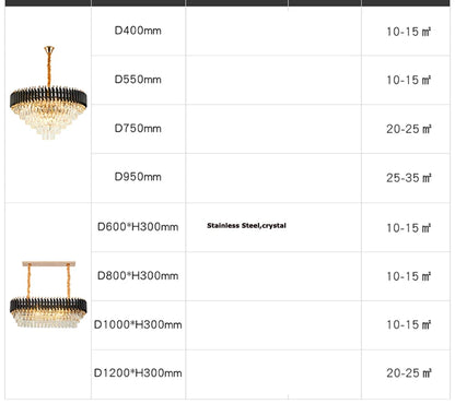 Villa Luxury Living Room Chandelier K9 Crystal Restaurant Pendant Lights Modern Ceiling Chandelier Dining Table Indoor Home Lamp