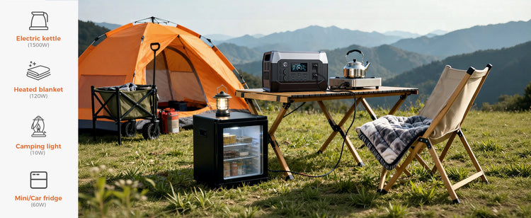 CTOLITY XP1000 1800W Portable Power Station 1024Wh 320000mAh LiFePO4 Battery with 400W Foldable Solar Panel Solar Generator for RV Off-Grid Outdoor Camping Emergency Power Supply