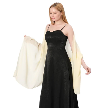 Pure Color Chiffon Shawls for Evening Dresses Women Wedding Evening Party Capes Scarves Summer Beach Towel Sunscreen Shawl