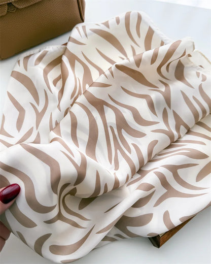 70*70cm Zebra Stripes Print Head Scarf for Women Silk Square Scarves Foulard Bandana Fashion Decorate Hijab Female Neckerchief