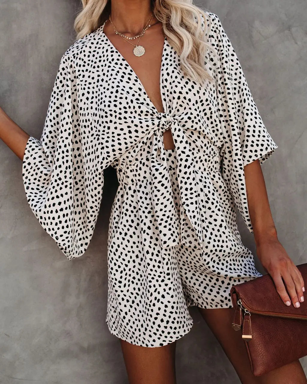 Summer Print Jumpsuit Women Rompers Sexy V Neck Short Sleeves High Waisted Wide Leg Shorts Trousers Casual Loose Jumpsuit Y2k