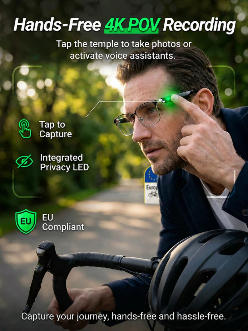 AI Smart Glasses Photochromic Lenses Touch Voice Control Bluetooth Call Real-Time Translation UV400 Multifunctional Eyewear