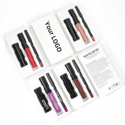 Private Label Lip Set Three-piece Lip Liner Matte Lipstick Lip Gloss Moisturizing Long-lasting High Pigment Lip Kit Wholesale