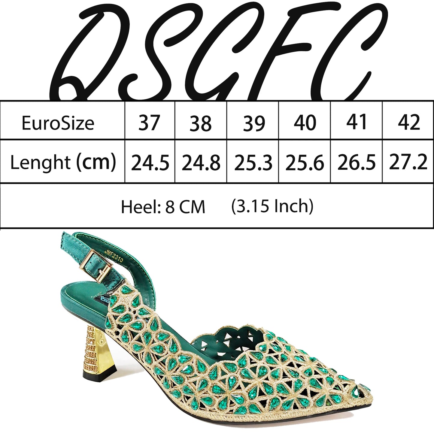 QSGFC Italian Design Rhinestone-encrusted Sex Ladies Shoes And Special Bag High Heels And Heart Shape Gold Mini Bag