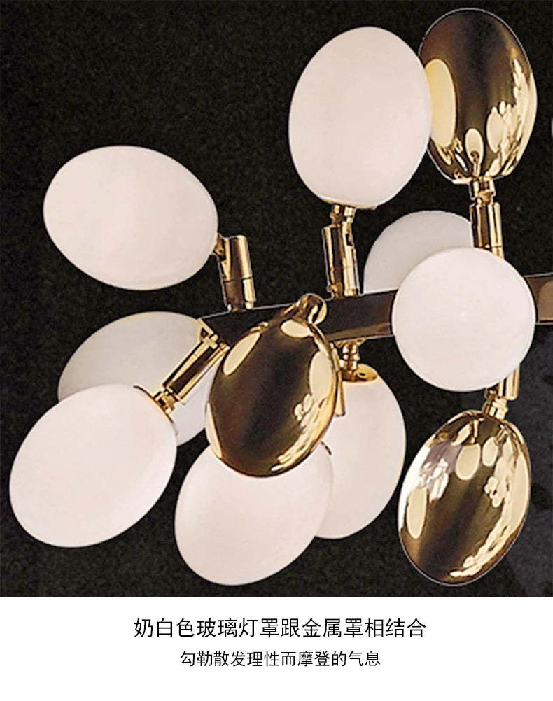 Nordic Luxury Grapes Bunch Hanging Chandelier Lamp for Dining Room Living Room Loft Villa Hotel Hall Decor Pendant Lights