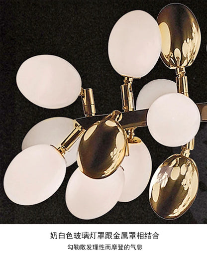 Nordic Luxury Grapes Bunch Hanging Chandelier Lamp for Dining Room Living Room Loft Villa Hotel Hall Decor Pendant Lights