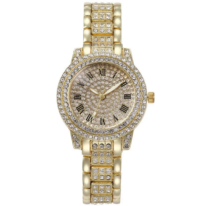 New Luxury Shiny Diamond Watch for Women Elegant Quartz Steel Bracelet Watches Zircon Crystal Fashion Wristwatch Clock Gifts