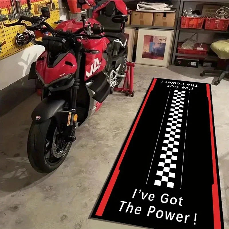 VIKAMA Motorcycle Carpet Greaseproof Non-Slip Garage Mat Motorcycle Display Mat Corridor Bedroom Carpet Home Decor