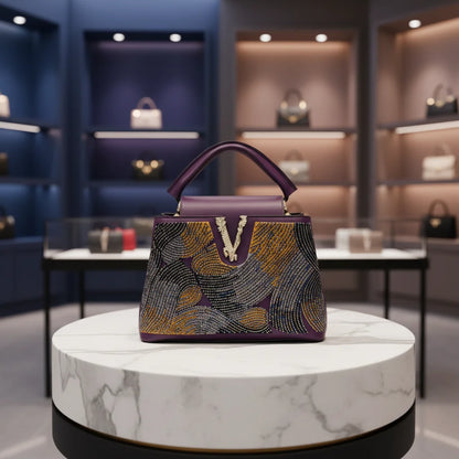 2026 Fashion Ladies Luxury Women's Bag High Quality Unique Bead-embellished Female Bag Cover Bucket Shape Designer Handbag 28 cm