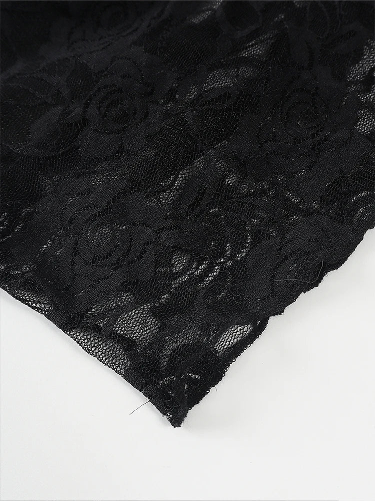 Spring/Summer 2025 New Arrival Women's Y2K Style Sleeveless Lace-Trimmed Fitted T-Shirt Lace-Tie Plain-Colour Tank Top