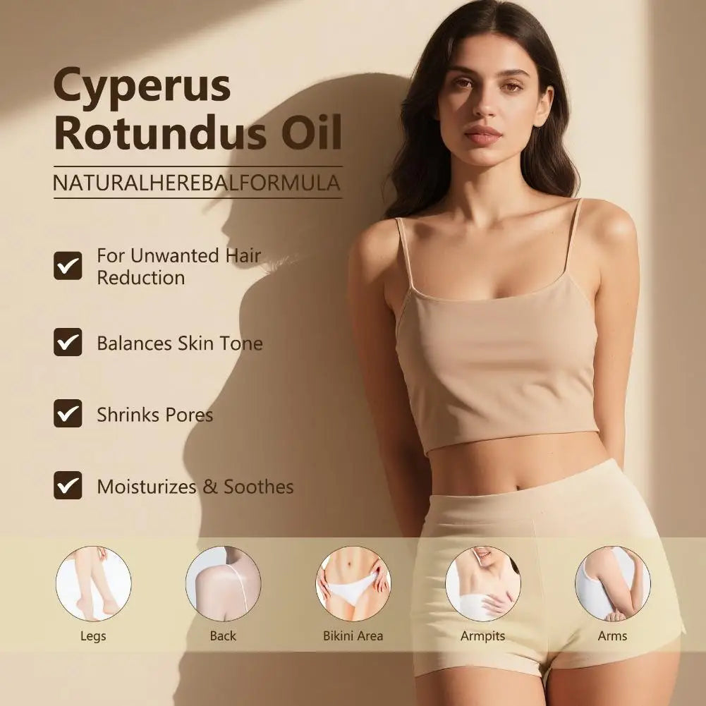 Natural Cyperus Rotundus Essential Oil Pure Plant Hair Removal Care Oil Smooth Skin Soothing Relax Body Massage Aromatherapy