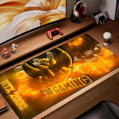 HYBXAXC Black TUF Gaming Mouse Pad XXL Gaming Accessories Office Gamer Keyboard DeskMat Non-Slip Laptop Notebook Rubber Mousepad